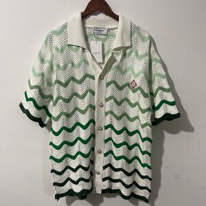 Casablanca Wavy Gradient Crochet Shirt